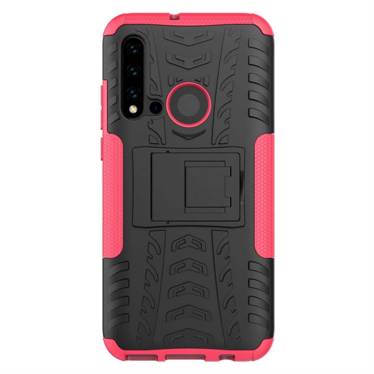 Tire Texture TPU+PC Shockproof Protective Case with Holder for Huawei P20 Lite 2019