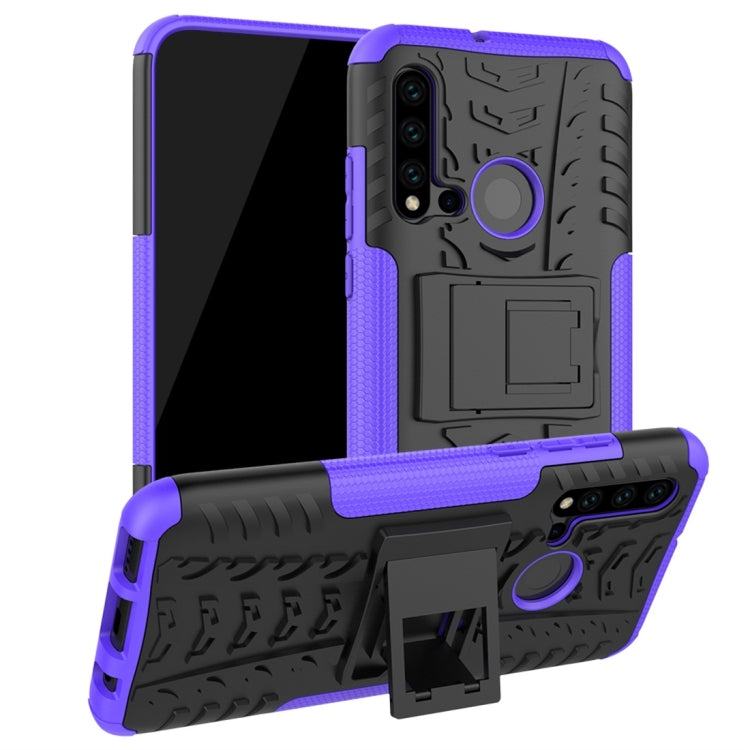 Tire Texture TPU+PC Shockproof Protective Case with Holder for Huawei P20 Lite 2019