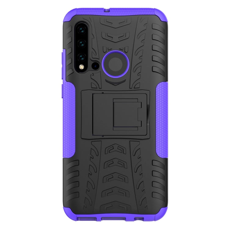 Tire Texture TPU+PC Shockproof Protective Case with Holder for Huawei P20 Lite 2019