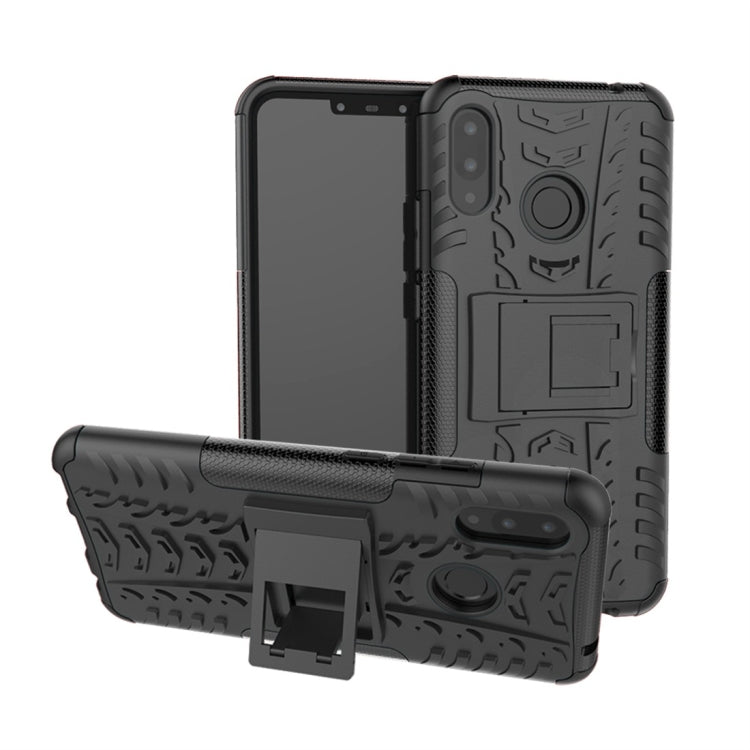 Tire Texture TPU+PC Shockproof Protective Case with Holder for Huawei Nova 3i