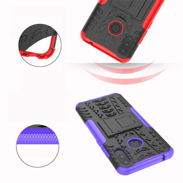 Tire Texture TPU+PC Shockproof Protective Case with Holder for Huawei Nova 3i