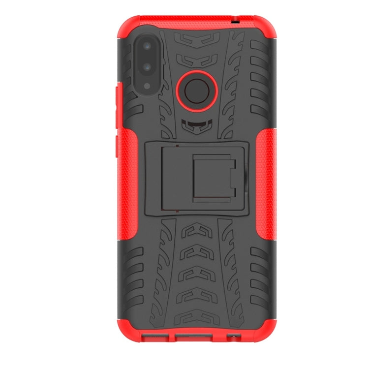 Tire Texture TPU+PC Shockproof Protective Case with Holder for Huawei Nova 3i
