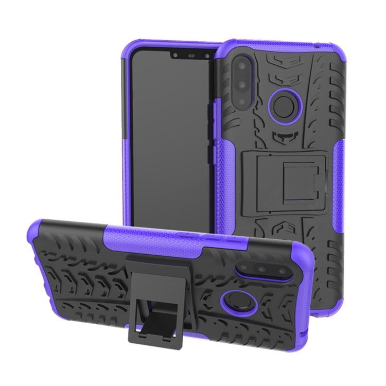Tire Texture TPU+PC Shockproof Protective Case with Holder for Huawei Nova 3i