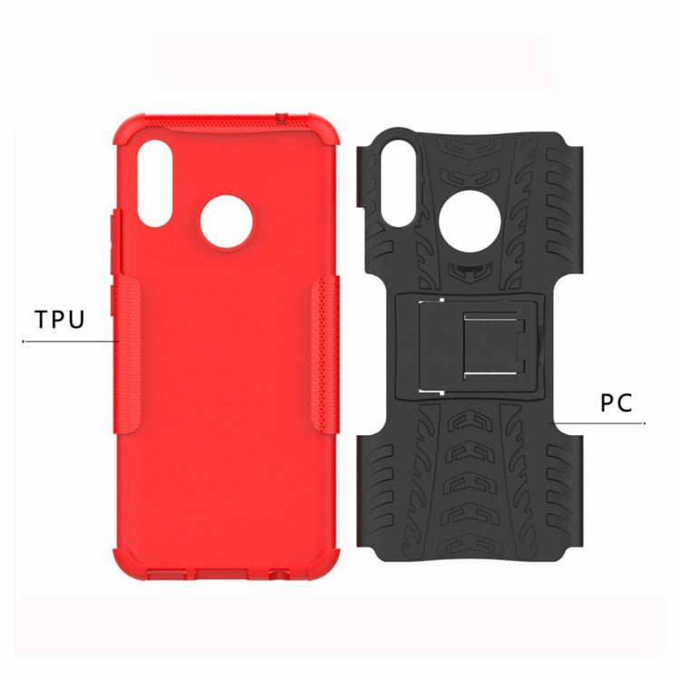 Tire Texture TPU+PC Shockproof Protective Case with Holder for Huawei Nova 3i