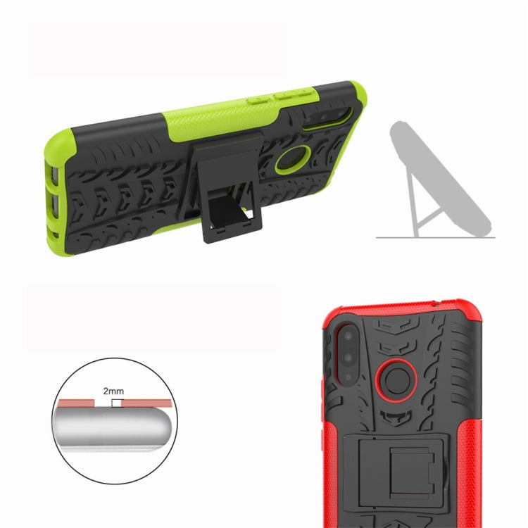 Tire Texture TPU+PC Shockproof Protective Case with Holder for Huawei Nova 3i