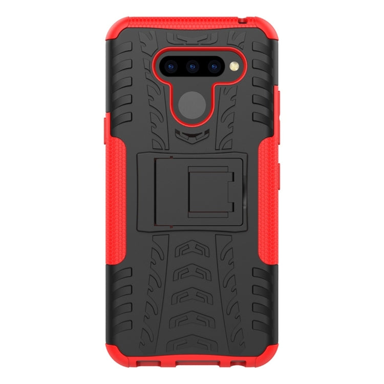 Tire Texture TPU+PC Shockproof Protective Case with Holder for LG Q60