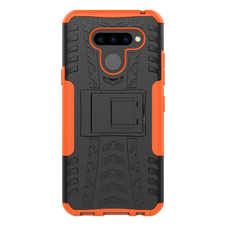 Tire Texture TPU+PC Shockproof Protective Case with Holder for LG Q60