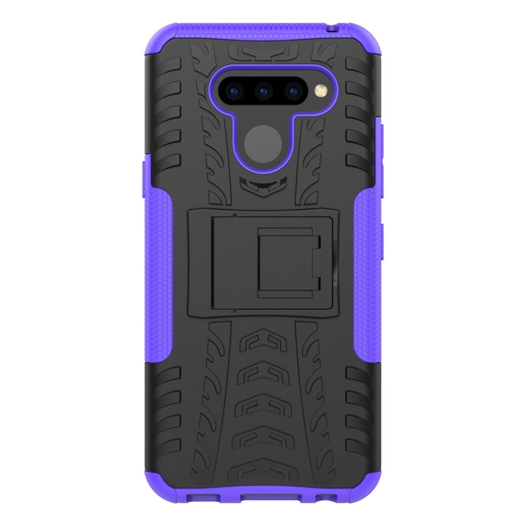 Tire Texture TPU+PC Shockproof Protective Case with Holder for LG Q60