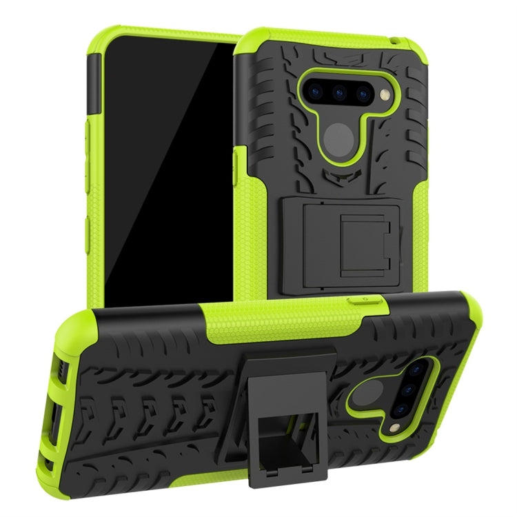 Tire Texture TPU+PC Shockproof Protective Case with Holder for LG Q60