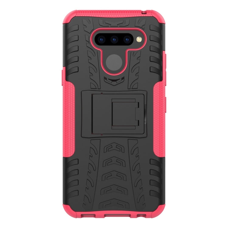 Tire Texture TPU+PC Shockproof Protective Case with Holder for LG Q60