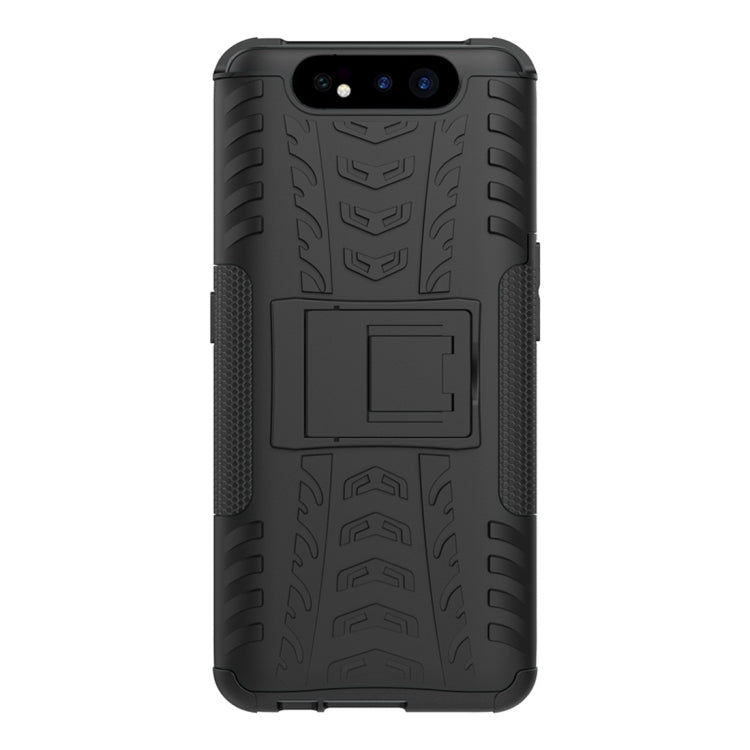 Tire Texture TPU+PC Shockproof Protective Case with Holder for Galaxy A80