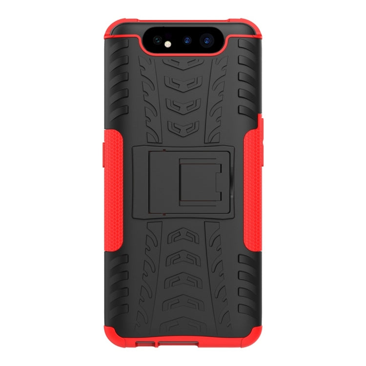 Tire Texture TPU+PC Shockproof Protective Case with Holder for Galaxy A80