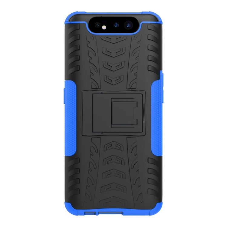 Tire Texture TPU+PC Shockproof Protective Case with Holder for Galaxy A80