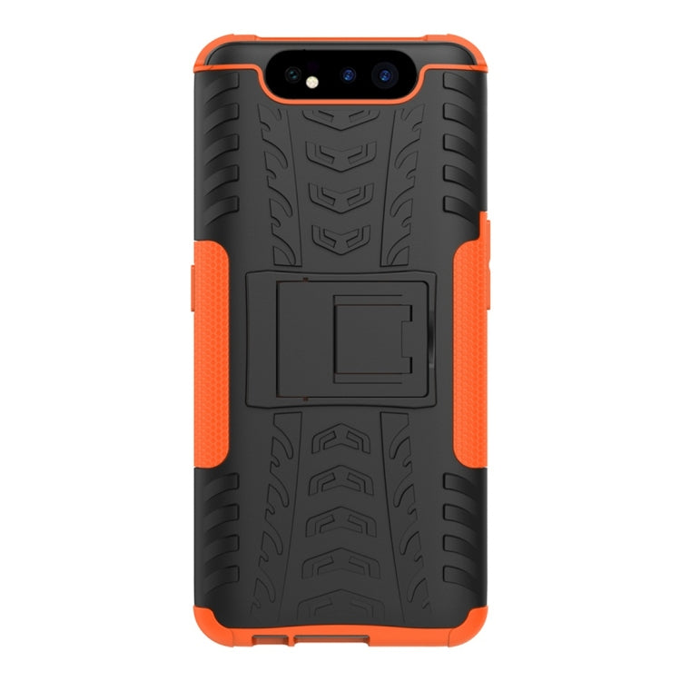 Tire Texture TPU+PC Shockproof Protective Case with Holder for Galaxy A80