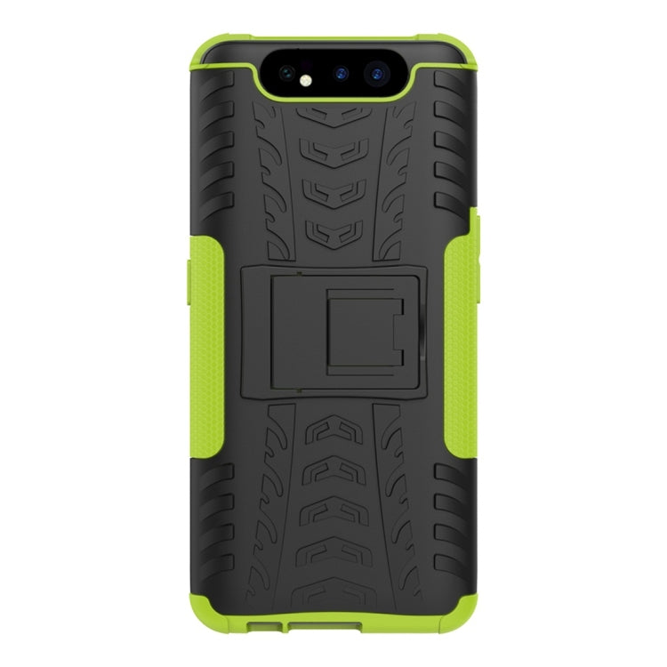 Tire Texture TPU+PC Shockproof Protective Case with Holder for Galaxy A80