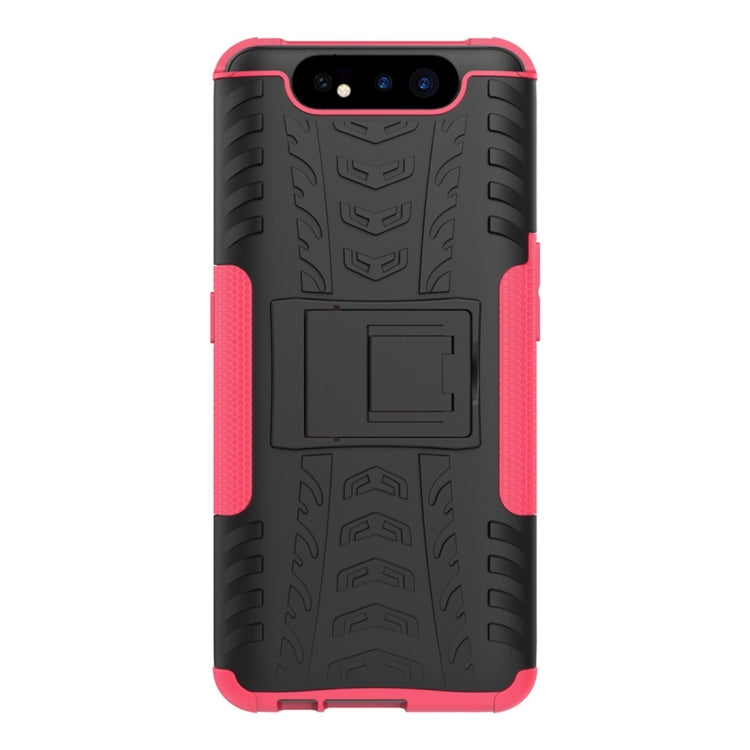 Tire Texture TPU+PC Shockproof Protective Case with Holder for Galaxy A80