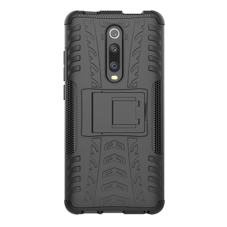 Tire Texture TPU+PC Shockproof Protective Case with Holder for Xiaomi Mi 9T / 9T Pro / Redmi K20 / K20 Pro