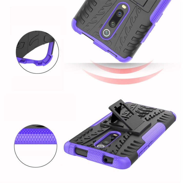 Tire Texture TPU+PC Shockproof Protective Case with Holder for Xiaomi Mi 9T / 9T Pro / Redmi K20 / K20 Pro