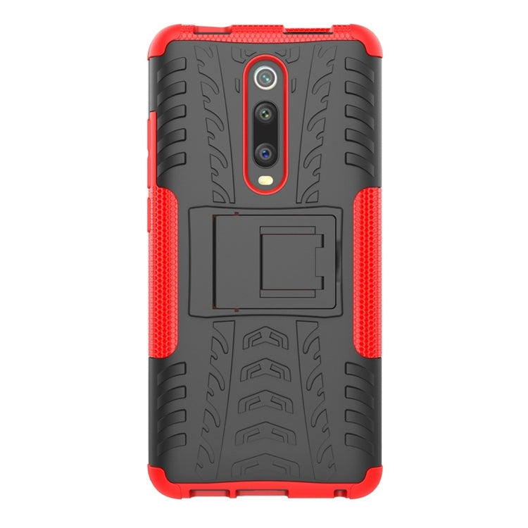 Tire Texture TPU+PC Shockproof Protective Case with Holder for Xiaomi Mi 9T / 9T Pro / Redmi K20 / K20 Pro