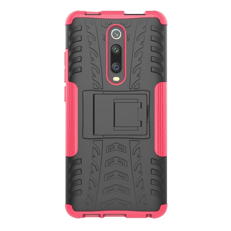 Tire Texture TPU+PC Shockproof Protective Case with Holder for Xiaomi Mi 9T / 9T Pro / Redmi K20 / K20 Pro