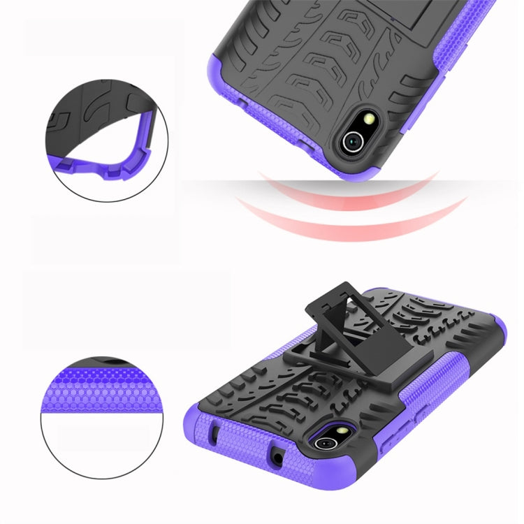 Tire Texture TPU+PC Shockproof Protective Case with Holder for Xiaomi Redmi 7A