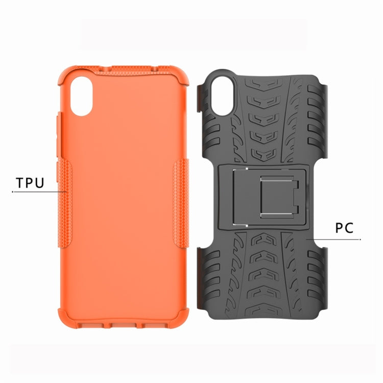 Tire Texture TPU+PC Shockproof Protective Case with Holder for Xiaomi Redmi 7A