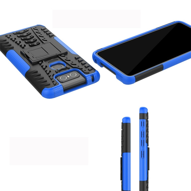 Tire Texture TPU+PC Shockproof Protective Case with Holder for Asus Zenfone 6 ZS630KL