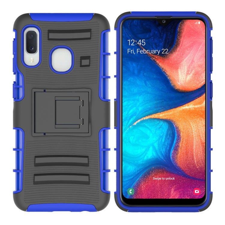 PC + Silicone Back Clip Sliding Sleeve Protective Case with Holder for Galaxy A10e