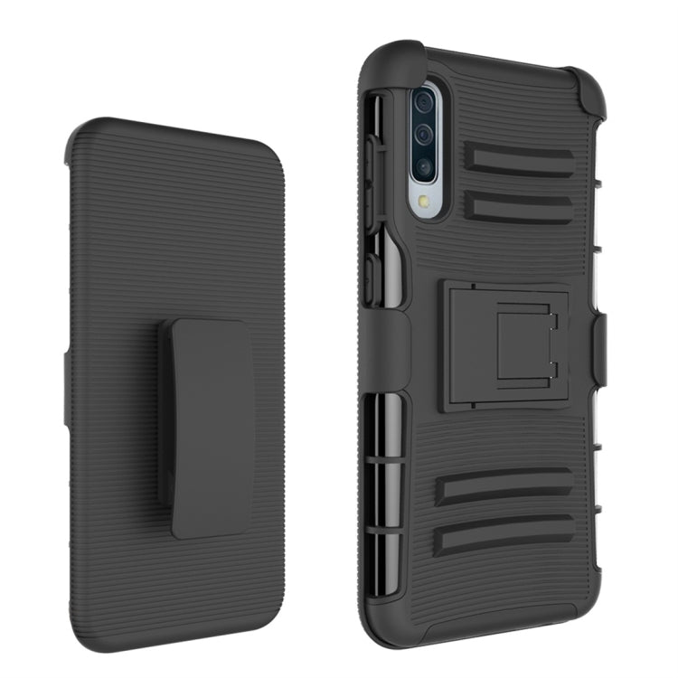 PC + Silicone Back Clip Sliding Sleeve Protective Case with Holder for Galaxy A50