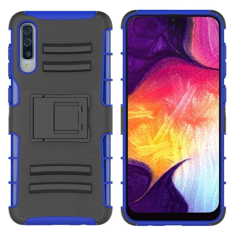 PC + Silicone Back Clip Sliding Sleeve Protective Case with Holder for Galaxy A50