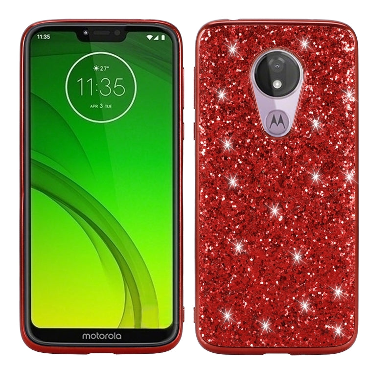 Plating Glittery Powder Shockproof TPU Case For Motorola Moto G7 Play