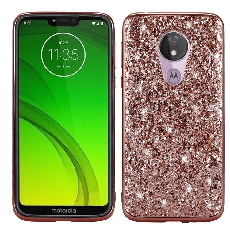 Plating Glittery Powder Shockproof TPU Case For Motorola Moto G7 Play