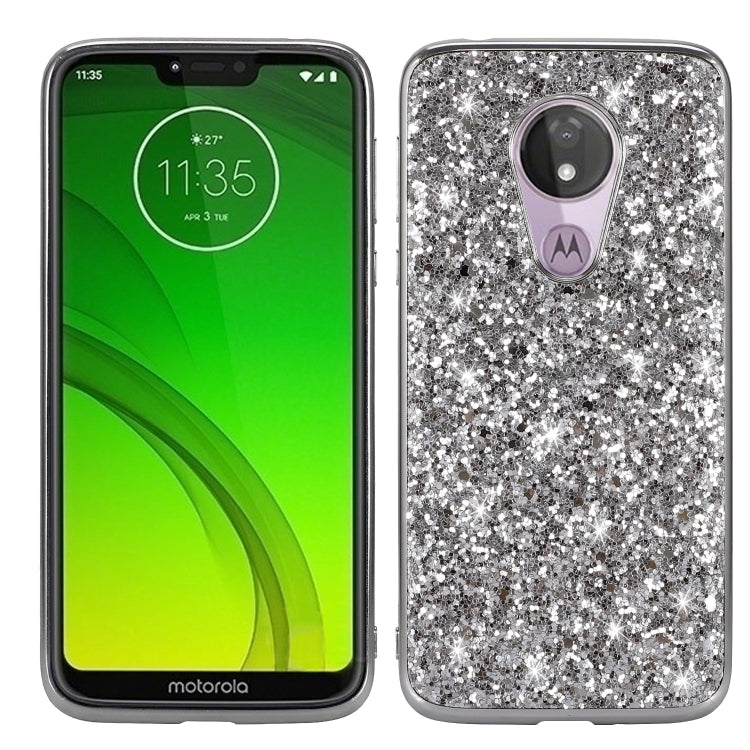 Plating Glittery Powder Shockproof TPU Case For Motorola Moto G7 Play