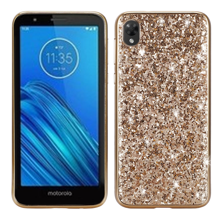 Plating Glittery Powder Shockproof TPU Case For Motorola Moto E6