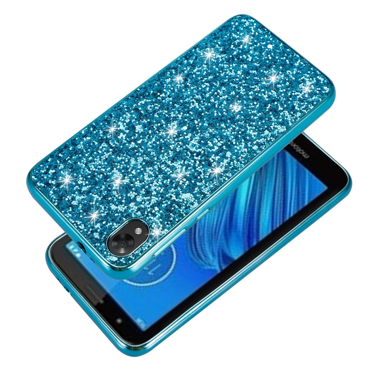 Plating Glittery Powder Shockproof TPU Case For Motorola Moto E6