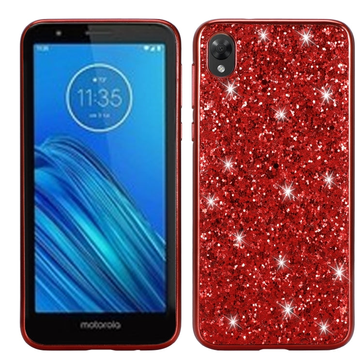 Plating Glittery Powder Shockproof TPU Case For Motorola Moto E6