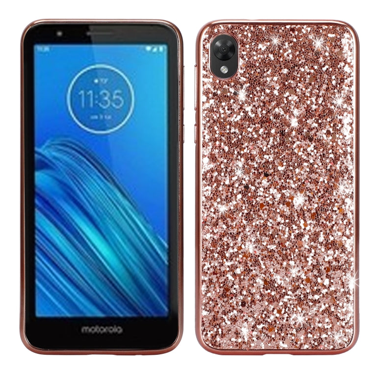 Plating Glittery Powder Shockproof TPU Case For Motorola Moto E6