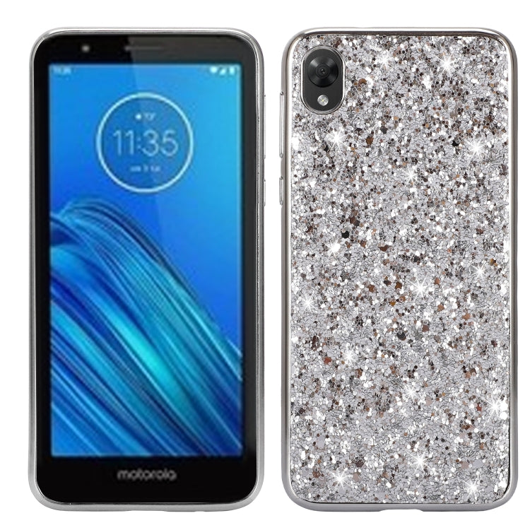 Plating Glittery Powder Shockproof TPU Case For Motorola Moto E6