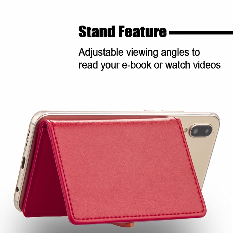 Mobile Phone Universal With Retro Thin Button Pure Color Leather Card Slot & Wallet & Holder & Photo Frame