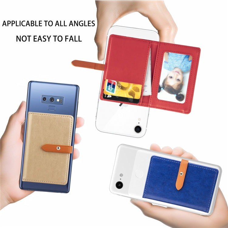 Mobile Phone Universal With Retro Thin Button Pure Color Leather Card Slot & Wallet & Holder & Photo Frame
