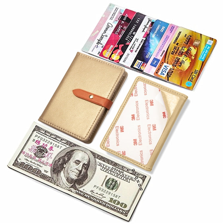 Mobile Phone Universal With Retro Thin Button Pure Color Leather Card Slot & Wallet & Holder & Photo Frame