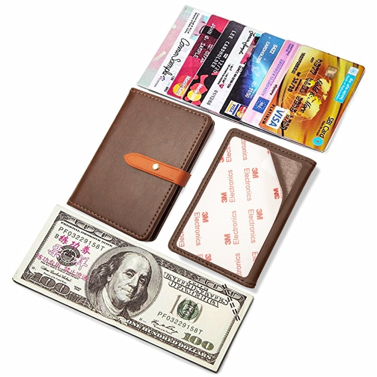 Mobile Phone Universal With Retro Thin Button Pure Color Leather Card Slot & Wallet & Holder & Photo Frame