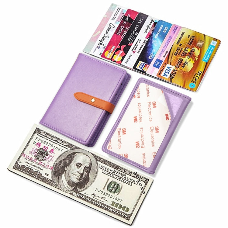 Mobile Phone Universal With Retro Thin Button Pure Color Leather Card Slot & Wallet & Holder & Photo Frame