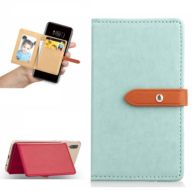 Mobile Phone Universal With Retro Thin Button Pure Color Leather Card Slot & Wallet & Holder & Photo Frame