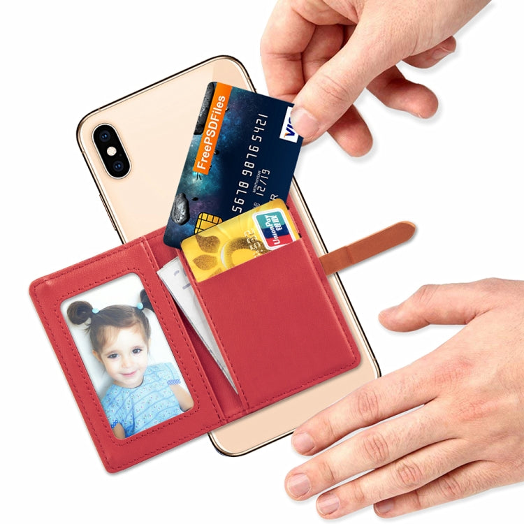 Mobile Phone Universal With Retro Thin Button Pure Color Leather Card Slot & Wallet & Holder & Photo Frame