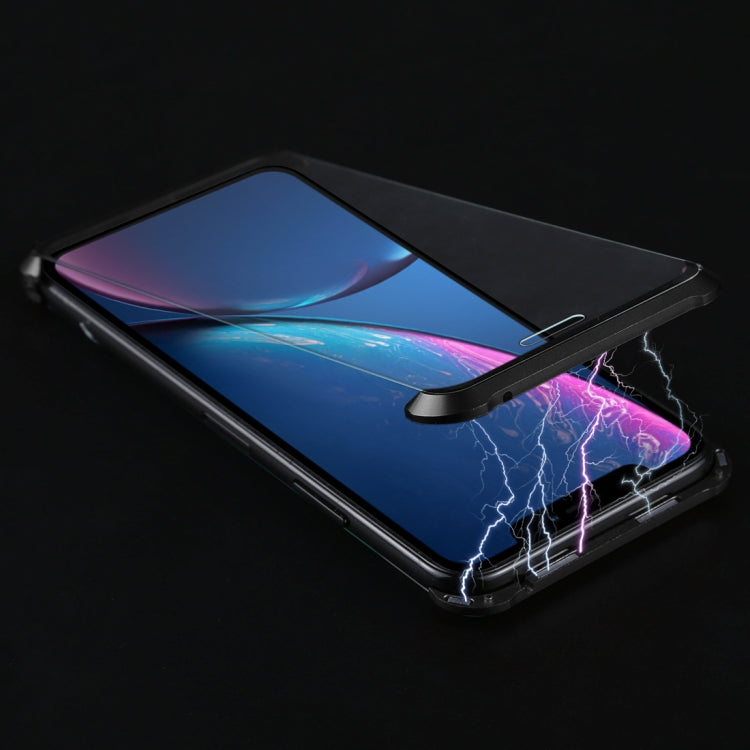 For iPhone XR Ultra-Thin Angular Frame Magnetic Absorption Double-Sided Tempered Glass Shell