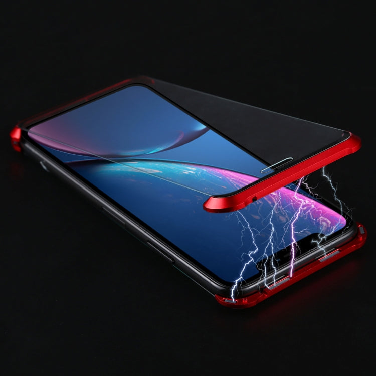 For iPhone XR Ultra-Thin Angular Frame Magnetic Absorption Double-Sided Tempered Glass Shell