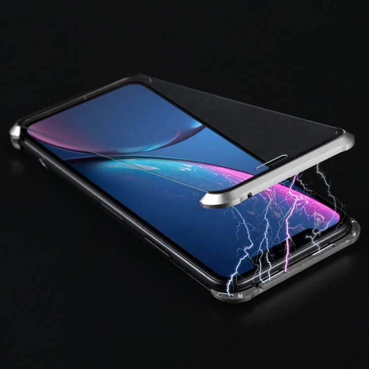 For iPhone XR Ultra-Thin Angular Frame Magnetic Absorption Double-Sided Tempered Glass Shell