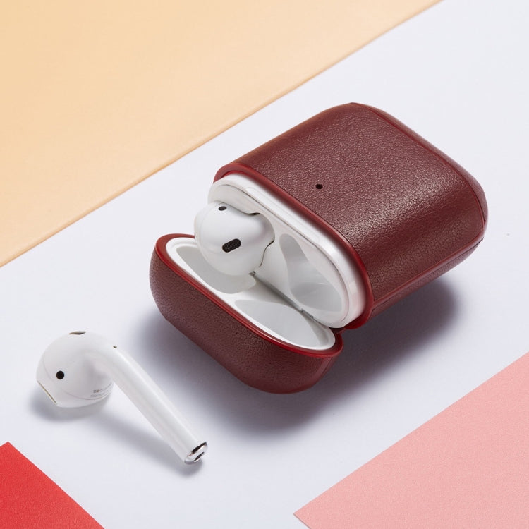 Genuine Leather Earphone Protective Case for Apple AirPods 1 / 2