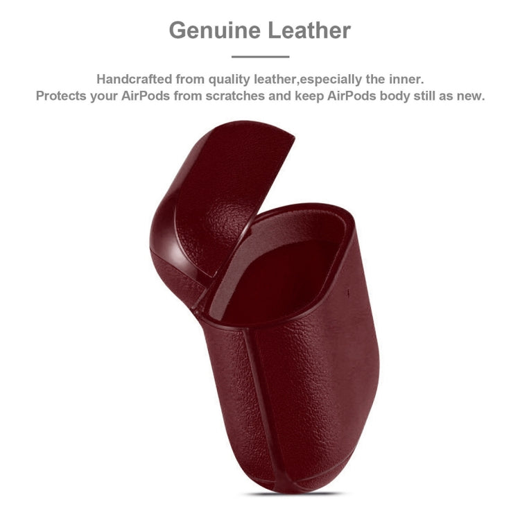 Genuine Leather Earphone Protective Case for Apple AirPods 1 / 2